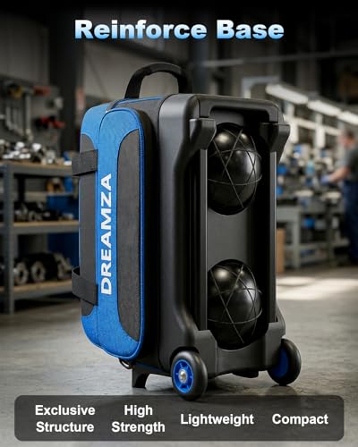 2 Ball Roller Bowling Bag with Wheels & Shoe Pocket - Blue
