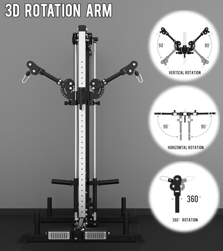 Cable Crossover Machine with Dual Swivel Arms - Black