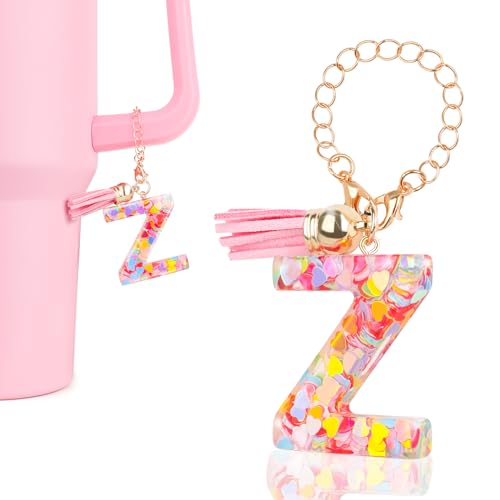 Initial Letter Charm for Tumbler Handle - Pink Z
