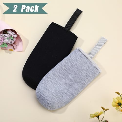 Neoprene Water Bottle Sleeve Carrier - Black & Grey, 2 Pieces