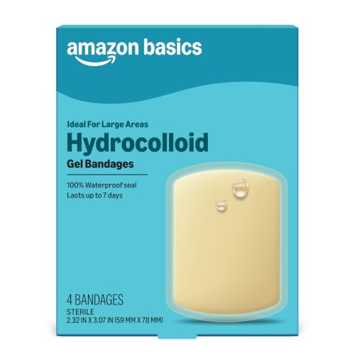 Hydrocolloid Gel Bandages - Large Waterproof Wound Dressing, 4 Count