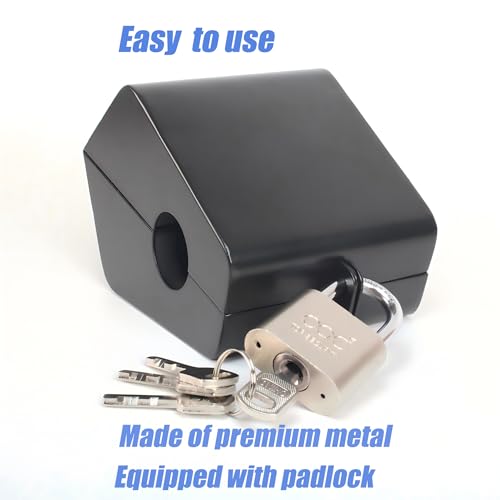 Outdoor Faucet Locking System with Padlock,Insulated Spigot Lock Cover,Garden Hose Bib Lockout,Freeze Protection,Prevents Water Theft and Stops Unauthorized Use of Water,FIT 1/2¡± & 3/4" Faucet, Black