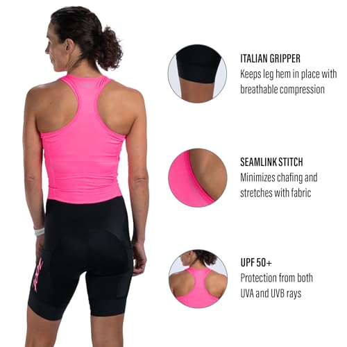 Women's Quick-Dry Sleeveless Triathlon Racesuit with Chamois