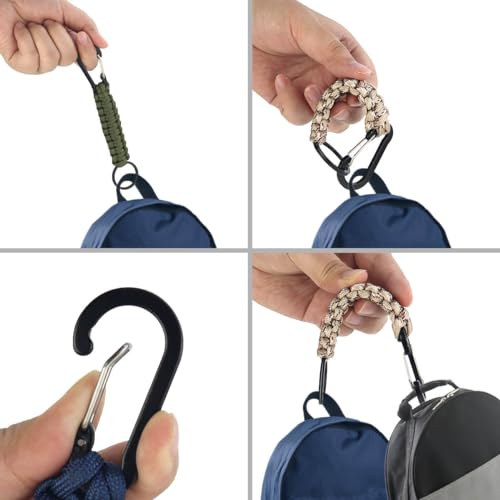 Heavy Duty Paracord Keychain with Carabiner - 6 Pack
