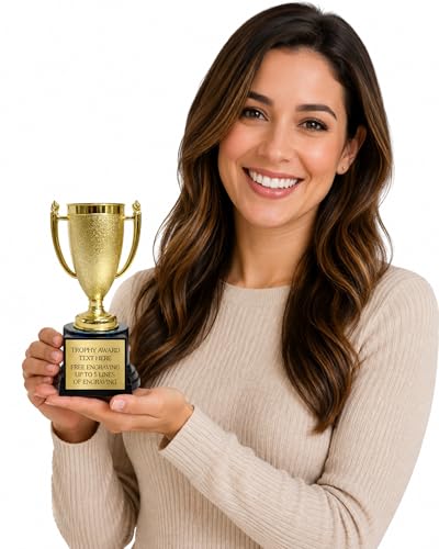 Custom Engraved Trophy Cup – 7.5" Gold Award Trophy - Personalize Your Text
