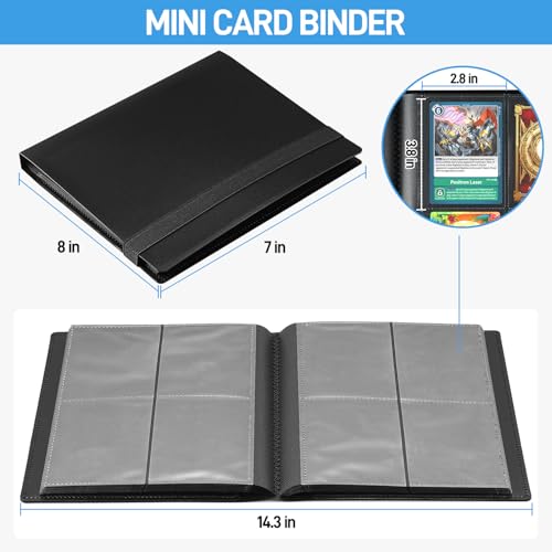 4-Pocket Trading Card Binder - 160 Pockets Mini Album - Black