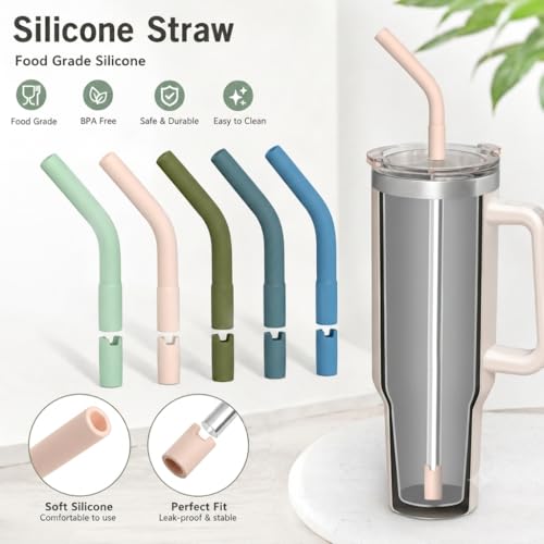Silicone Straw Tips for 8-10mm Reusable Straws - 5 Pack