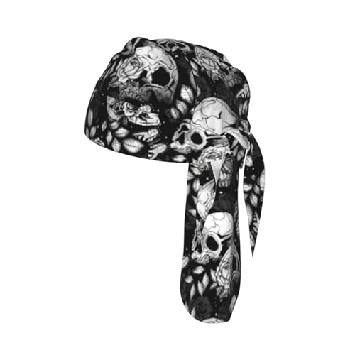 RPLKZEP Quick-Drying Wicking Skull Cap - One Size Cycling & Sports Head Wrap (2 Pack)