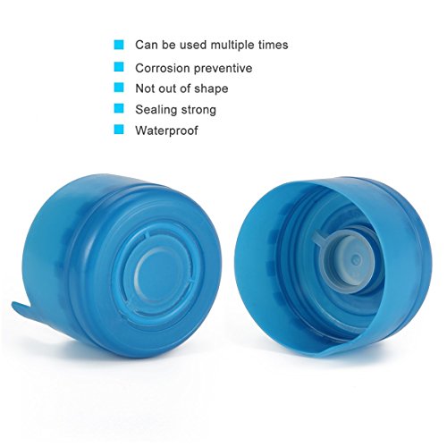 55mm Non-Spill Water Bottle Caps for 3 and 5 Gallon Jugs - 5 Pack