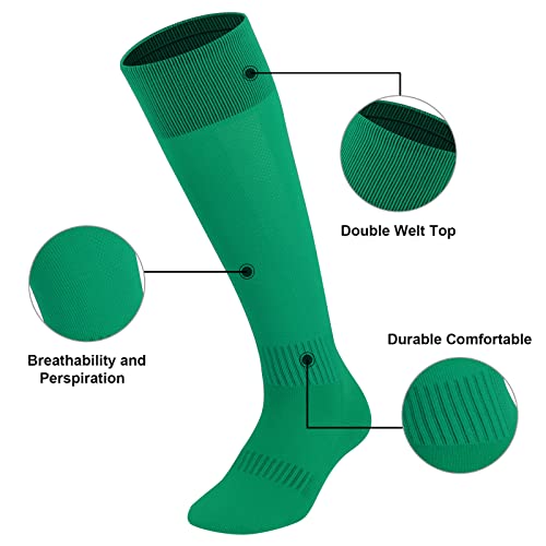 UnFader Youth & Adult Baseball Socks and Belt Set - Medium / Kelly Green (2 Pairs + 1 Belt)