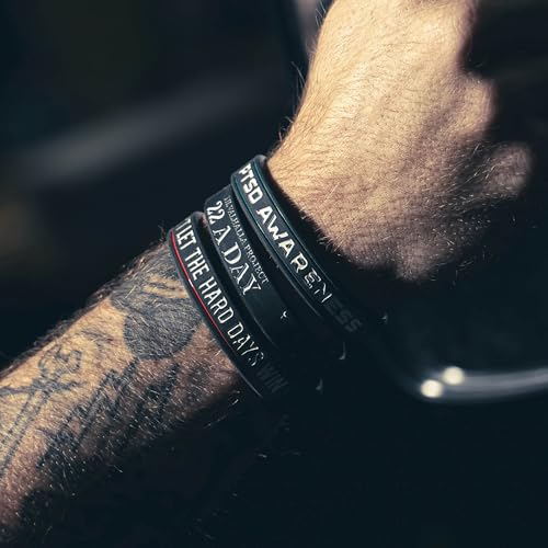 Veteran Suicide Awareness Silicone Bracelet - American Flag Design
