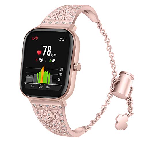 Bling Metal Watch Band for Skeiwatch C30 S50 S55 & More - Pink