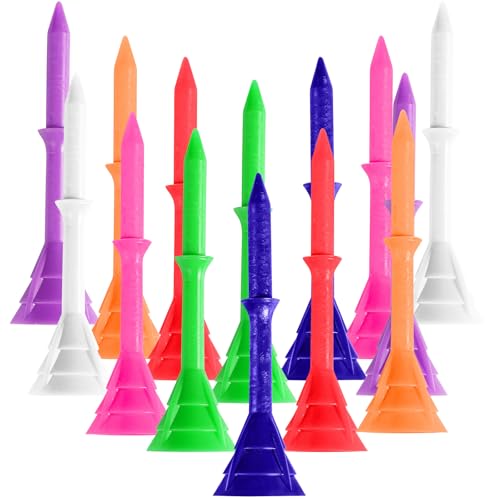 Durable Golf Tees - 3 1/4 Inch Plastic - 30 Pack Multicolor