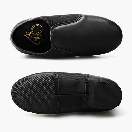 Stelle PU Unisex Jazz Shoes for Girls Kids SJ06 PU-Black 3ML