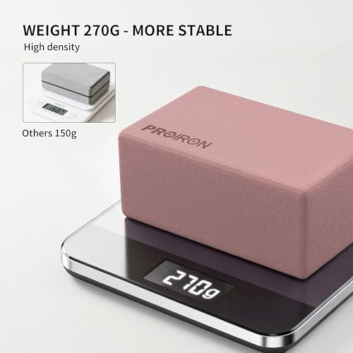 Yoga Blocks 2 Pack - High Density EVA Foam - Smoky Pink