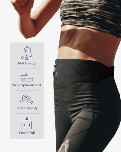 Running Belt Fanny Pack - Lightweight Phone Holder for Active Use - Black