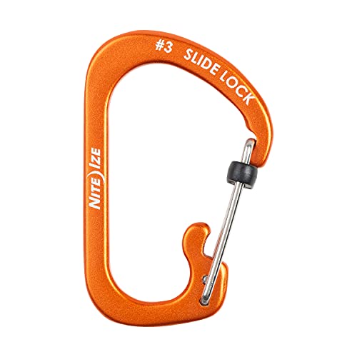 Nite Ize SlideLock #3 Carabiner Aluminum Orange (Pack of 2) - 25 lb Capacity