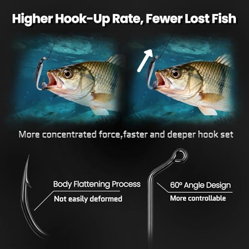 60 Degree Jig Hooks - Long Shank Aberdeen Hooks, 50pcs