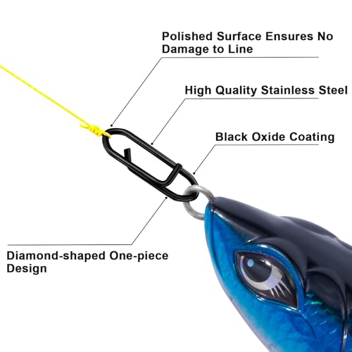 Fishing Speed Clips - 50-Pack Stainless Steel Quick Change 25LB-0.5IN