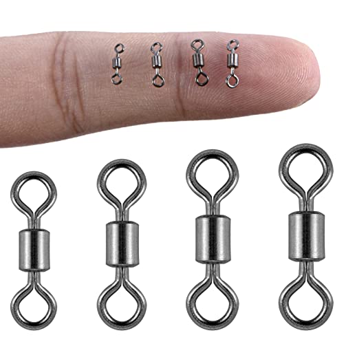 100-Pack Micro Swivels for Fly Fishing - #14 7LB 0.24IN