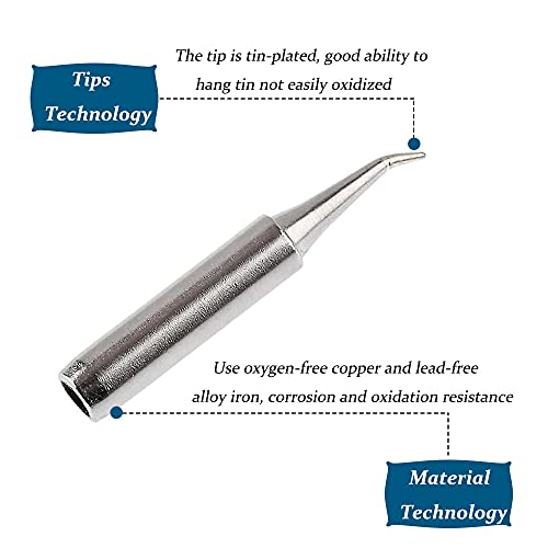 10 Pieces Soldering Iron Tips, 900M-T Solder Welding Replacement Tip Kit for Hakko, Radio Shack, TENMA, ATTEN, Quick, Aoyue, Yihua Soldering Station (900M-T-IS)