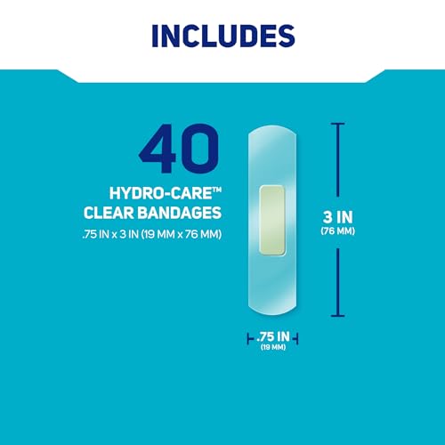 Hydrocolloid Gel Pad Bandages - Clear Waterproof, 40 Count