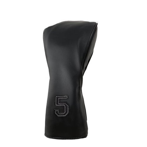 Scott Adward Headcover 4 pcs 1 3 5 H for Driver Fairway Hybirds Pure Black Simple Fashion PU Thick Synthetic Leather Unisex Gift for Golfer