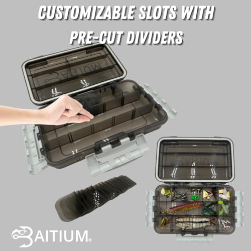 Baitium Waterproof XTRAseal 3600 Tackle Box Organizer with Dividers - Fishing Gear Storage