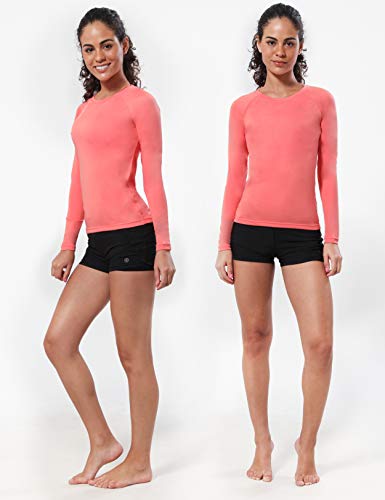 Bubblelime Long Sleeve Rashguard for Women - Coral, Small