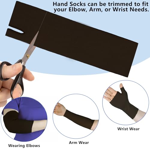 KONSEDIK Hand Socks for Splint Black Medium Pack of 6 - Breathable Arm & Wrist Sleeve
