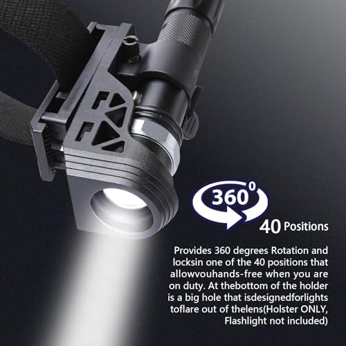Tactical Flashlight Holster - 360° Rotating, Adjustable Belt