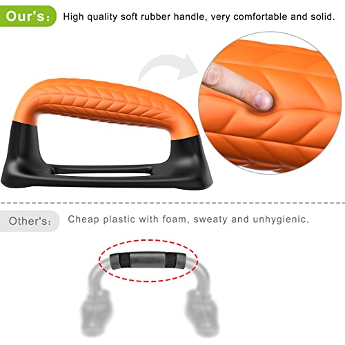 Push Up Bars with Soft Rubber Handles - Black & Orange