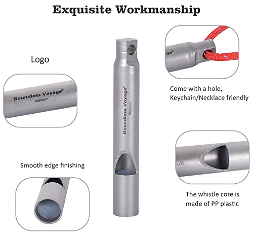 Loud Titanium Emergency Whistle with Lanyard - 1pc
