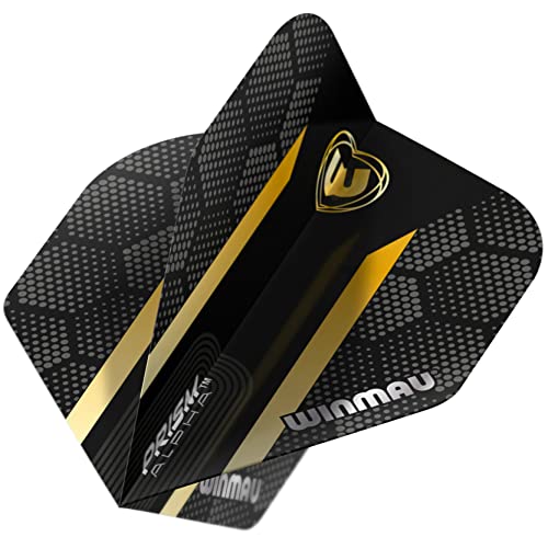 Hexagon Extra Thick Dart Flights - Black & Gold - 3 Pack