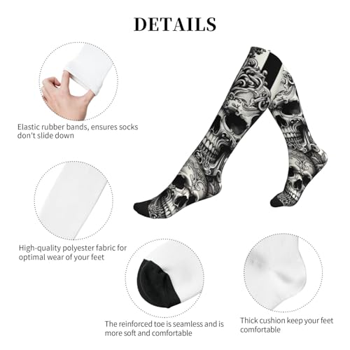 Skull Pattern Halloween Compression Socks for Men & Women
