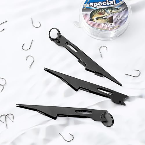 Fishing Knot Tying Tool - 3 Pcs Quick Tie Fly Angler Accessories - Black