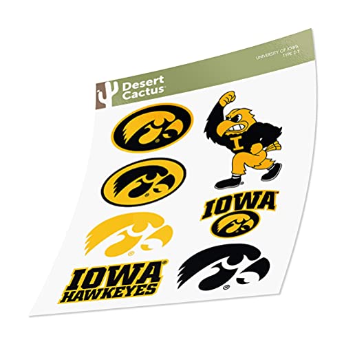 Iowa Hawkeyes Desert Cactus Sticker Sheet – Official NCAA Football Decals