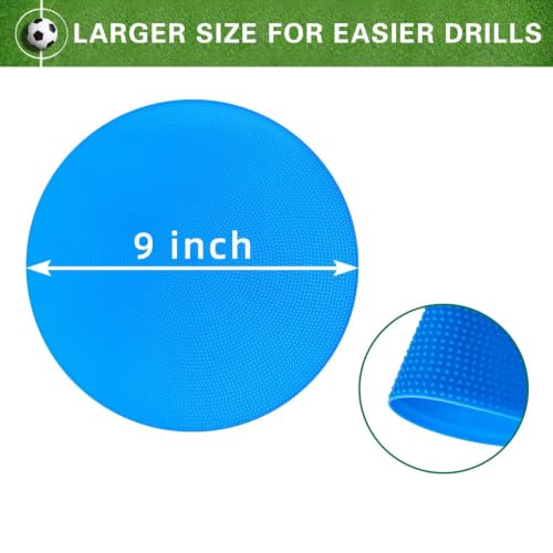 9-Inch Non-Slip Rubber Spot Markers - Blue, Set of 12