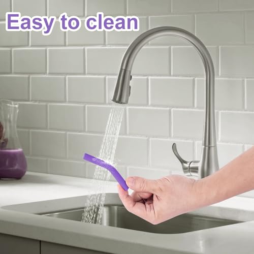 6 Pcs Purple Silicone Straw Tips for Tumblers - 8mm Diameter