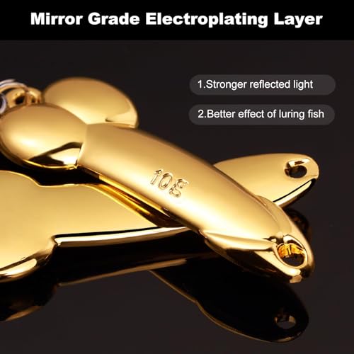 10g Zinc Alloy Spoon Lures with Treble Hooks - 4Pcs Fishing Tackle