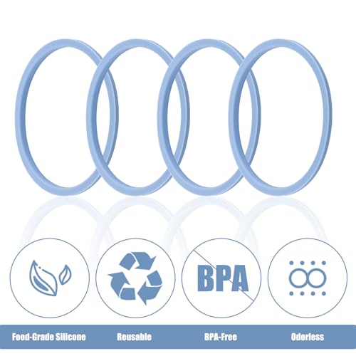 4-Pack Silicone Replacement Gaskets for 40oz Tumblers - Leak-Proof Seal