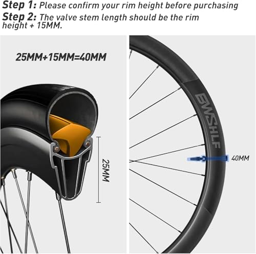 Lightweight Tubeless Presta Valve Stem Kit - Black 44mm