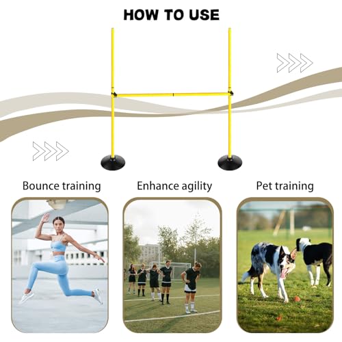 Adjustable Height Agility Hurdle Set - 4.9 FT, Pack of 3