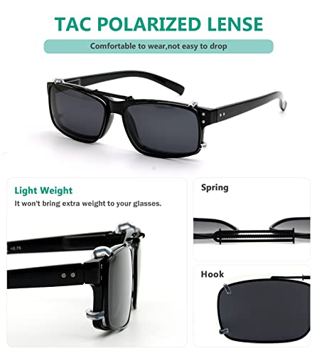 Eyekepper Clip-On Sunglasses for Over Eyeglasses Men 56x34mm Mix