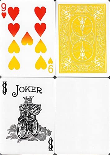 Bicycle Rider Back Yellow Playing Cards Deck