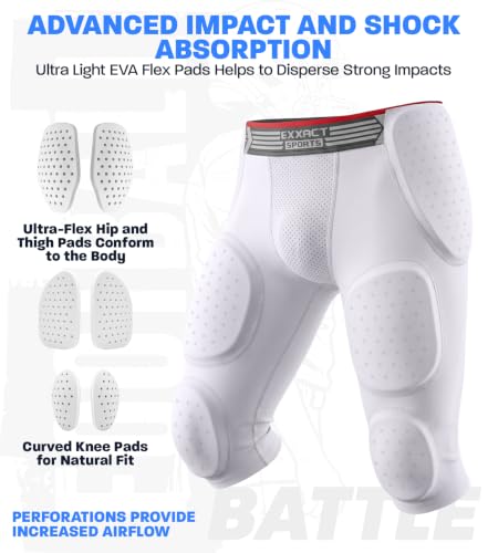 Football Girdle Compression Shorts for Men & Boys - White, Adult Small