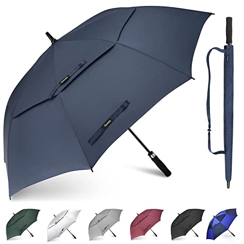Gonex Navy 68-Inch Windproof UV Protection Golf Umbrella with Auto Open