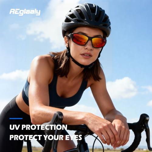 Polarized Sports Sunglasses for Men - Black Frame/Grey Lens