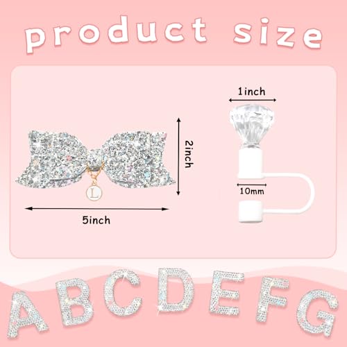 Accessory Set for 30/40oz Bottles - Straw Cover & Bow Decoration - Large
