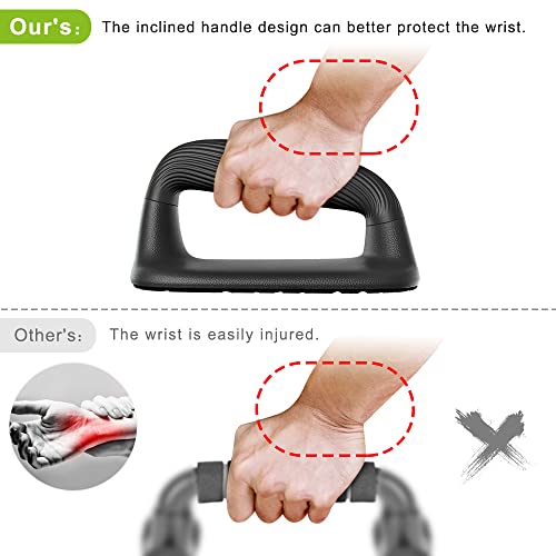 Push Up Bars - Anti-Slip Soft Plastic Handles for Strength Training - Black